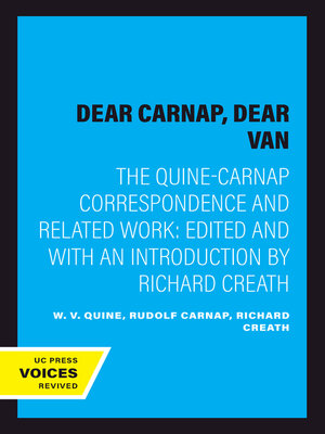 cover image of Dear Carnap, Dear Van